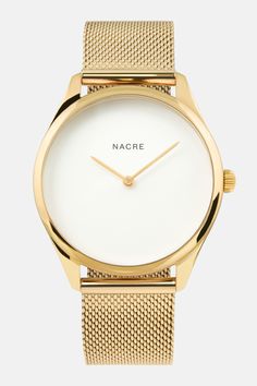 Lune - Gold - Gold Mesh Chic Gold Everyday Watch, Chic Everyday Gold Watches, Gold Minimalist Everyday Watch, Everyday Gold Minimalist Watch, Gold Minimalist Watch For Everyday, Gold Minimalist Watch For Everyday Use, Chic Gold Watches For Work, Minimalist White Everyday Watch, White Minimalist Everyday Watch