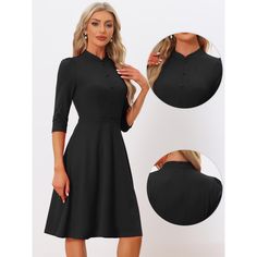 In a timeless classic design, this simple but elegant sheath dress adds to your choice for the upcoming seasons. Stylish and lightweight material easily shows your body curve and elongates your legs. Pair it with heels and you can build a retro elegant look. You can also add a coat/trench coat in fall and winter. Suitable for summer/autumn/spring and many occasions, such as Work, Office, Urban Casual, Coffee Shop, Daily, Date, Business, Formal, Weekend, etc. Chiffon Mini Dress, Ballet Dress, Puff Long Sleeves, Business Formal, Midi Short Sleeve Dress, Mini Sweater Dress, Women Midi, Woman Standing, Long Sleeve Midi