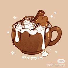 a mug filled with hot chocolate and marshmallows