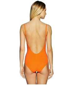 Brand new with tags from high-end designer TORY BURCH. Size-Large Color-Sweet Tangerine This tangerine orange Marina swimsuit is a flattering design that features a sculpting style which is double-layered for extra hold. This vibrant one-piece also features a dipped neckline, darted cups and a low scooped back. Constructed from high-quality Sensitive® Fabrics by Eurojersey, this swimsuit features four-way stretch, impeccable fit, long lifespan and SPF 50 sun protection. Tangerine Orange, Spf 50, Sun Protection, Tory Burch, One Piece, V Neck, Brand New, Orange, Tags