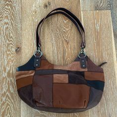 New, Never Used The Sak Leather & Suede Patchwork Shoulder Bag. Zipper Closure. Inside Zipper Pocket And Pouches. Straps Are Not The Original (Misplaced The Originals) But Are Detachable. Measures 17.5” From Side To Side. Measures 8” Tall. Comes From A Smoke Free Home. Suede Hobo Bag With Zipper Closure, Brown Suede Bag With Zipper Closure, Brown Rectangular Patchwork Shoulder Bag, Suede Shoulder Bag With Adjustable Strap For On-the-go, Brown Shoulder Bag With Snap Closure For On-the-go, The Sak, Zipper Pocket, Zipper, Bag Lady