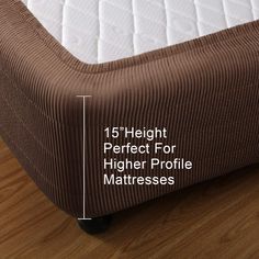 the mattress is shown with measurements for it