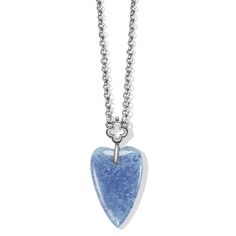 Buy the Toledo With Love Blue Quartz Necklace for sale online from Brighton! Visit Brighton today to find the perfect charms, necklaces, bracelets, and more! Spiritual Blue Jewelry With Heart Charm, Blue Spiritual Heart Pendant Jewelry, Spiritual Blue Heart Pendant Jewelry, Double Circle Necklace, Brighton Jewelry Necklace, Blue Stone Necklace, Contemporary Necklace, Crystal Heart Pendant, Round Pendant Necklace