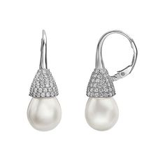 These gorgeous sterling silver freshwater cultured pearl round drop earrings are a must-add to your fine jewelry collection. These gorgeous sterling silver freshwater cultured pearl round drop earrings are a must-add to your fine jewelry collection. Length: 30 mm Closures: leverback Metal: sterling silver Plating: rhodium Finish: polished Packaging: boxedCULTURED PEARL DETAILS Type: freshwater Size: 10 mm Shape: round Color: white Gemstones may have been treated to enhance their appearance. Spec Silver Pearl Earrings With Lever Back For Formal Events, Silver Pearl Earrings With Lever Back For Formal Occasions, Fine Jewelry Drop Pearl Earrings, Drop Pearl Earrings Fine Jewelry, Elegant Teardrop Pearl Earrings With Lever Back, Elegant White Gold Pearl Earrings With Lever Back, Formal Fine Jewelry Pearl Earrings With Ear Wire, Teardrop Pearl Earrings With Lever Back, Dangle Pearl Earrings With Lever Back