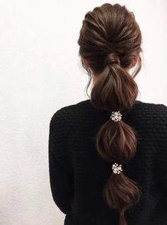 Prom Ponytail Hairstyles, Bubble Ponytail, Long Hair Wedding Styles, Indian Hairstyles, Ponytail Hairstyles, Bridesmaid Hair