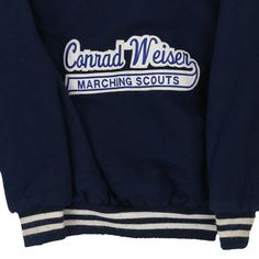 Description:Vintage Conrad Weiser navy Neff varsity jacket, fits small.GENDER: mens CONDITION: good - marks on collar.STYLE: varsity jacketERA: 1990sCOLOUR: navyFABRIC: wool blend Varsity Jacket Fits, Jacket Fits, Collar Style, Varsity Jacket, Wool Blend, Wool, Navy, Collar