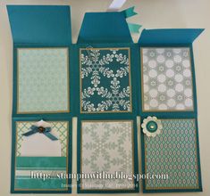 the inside of a box with many different designs on it, including flowers and ribbons