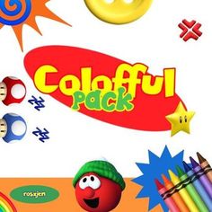 an image of colorful stickers and crayons