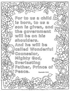 a coloring page with the words for children to be given and given by their parents