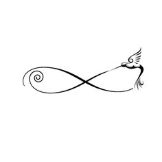 an infinite sign with a bird on it's back and the word love is written in