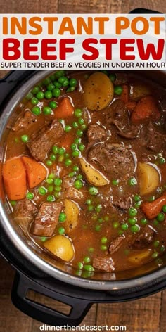 the instant pot beef stew is ready to be eaten