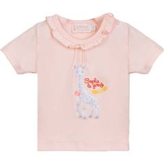 Pink giraffe print ruffle t-shirt for baby girls by Sophie la Giraffe, featuring a pink base with white giraffe print with pink ruffles around the neck. | Sophie la Girafe | Ruffle Giraffe Print T-Shirt, (Pink, Size 12M)  |  Maisonette collects the best children’s products from around the world (unlike Zulily, Etsy, The Tot, Farfetch Kids, Childrensalon, Crate and Kids, Kohls, Wayfair, Buy Buy Baby, Nordstroms, Mini Boden, J.Crew Factory, or PotteryBarn Kids), creating a curated shopping experie Cute Pink Ruffled T-shirt, Cute Pink T-shirt With Ruffles, White Giraffe, Pink Giraffe, Ruffle T Shirt, Easter Shopping, Boy Accessories, Giraffe Print, Buy Buy