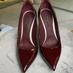 Brand New Authentic Louis Vuitton Shoes. 4 Inches Heels Size. No Box Included With Purchase.No Dust Bag. In Burgundy Color.Some Scratched At Bottom Of Both Shoes It’s Because When I Tried It On. Lv Heels, Louis Vuitton Heels, Classic Fits, Louis Vuitton Shoes Heels, Louis Vuitton Shoes, Red Bottoms, Swarovski Jewelry, Shoes Color, 4 Inch Heels