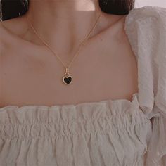 Style: Simple Modern Mom, Gold Plated Necklace, Black Heart, Earrings Collection, Free Giveaway, Heart Necklace, Heart Pendant, Womens Necklaces, Gold Plate