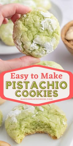 easy to make pistachio cookies that are super soft and chewy