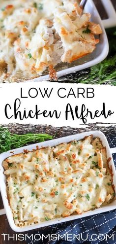 this low carb chicken alfredo casserole is an easy and delicious dinner recipe