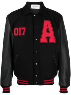 1017 ALYX 9SM Black Logo-Print Varsity Jacket: Urban Streetwear Icon Customized Step into the world of urban streetwear fashion with the 1017 ALYX 9SM Black Logo-Print Varsity Jacket. Crafted with meticulous attention to detail, this jacket is a true expression of contemporary style and urban sophistication. The sleek black design provides a versatile canvas for the distinctive logo print, adding a bold and dynamic element to the jacket. Made from high-quality materials, it offers both durabilit Streetwear Mode, 1017 Alyx 9sm, Urban Streetwear, Leather Sleeve, Street Wear Urban, Print Jacket, Black Logo, Casual Jacket, Black Design