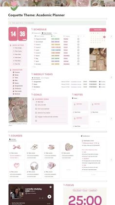 the website is displayed with pink flowers and other items on it's desktop screen