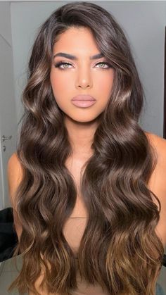 Long Wavy Hair For Wedding, Blowout Black Hairstyles, Wedding Waves Long Hair, Curly Hairstyles With Curling Iron, Hair Down Formal Hairstyles, Curled Hair For Wedding, Long Curled Hairstyles For Wedding, Formal Hair Ideas Down, Curled Hair For Prom