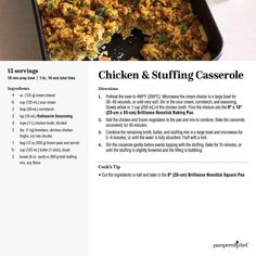 the recipe for chicken and stuffing casserole is shown in an article about how to make it