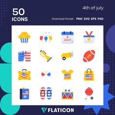 50 free icons of 4th of july designed by Vectorslab Fourth Of July Bullet Journal, 4th Of July Doodles Bullet Journal, Fairy Cake, Food Tags, Flat Icon