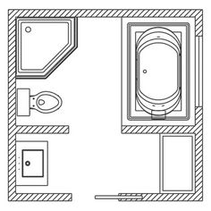 a drawing of a bathroom with toilet, sink and shower