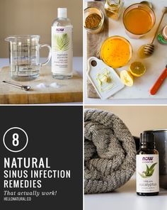 8 Sinus Infection Home Remedies | HelloNatural.co Natural Sinus Infection Remedy, Health Planner, Cold Remedies, Homemade Remedies