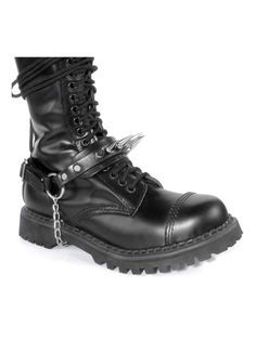 Spiked Combat Boots, Spiky Boots, Boots With Spikes, Shoes Reference, Doc Marten Boot, Boot Straps, Boot Accessories, Doc Martens, Goth Fashion