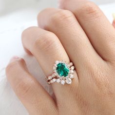 Wedding Emerald Ring With Halo, Wedding Emerald Halo Ring, Heirloom Style Emerald Ring With Halo, Heirloom Emerald Ring With Halo, Emerald Ring With Halo For Wedding, Wedding Emerald Ring With Halo Design For May Birthstone, Emerald Halo Ring For May Birthstone Wedding, Emerald Cut Emerald Ring With Halo For Wedding, Emerald Cut Halo Emerald Ring For Wedding