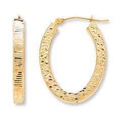 Textured finishes and squared edges lend extra style to these pretty hoop earrings for her. Crafted in 10K yellow gold, the earrings secure with snap-lock clasps. Rectangular Yellow Gold Hoop Earrings For Anniversary, Yellow Gold Rectangular Hoop Earrings For Anniversary, Yellow Gold Rectangular Hoop Earrings, Tarnish Resistant, Rectangular Yellow Gold Hoop Earrings, Rectangular 14k Yellow Gold Hoop Earrings, Yellow Gold Rectangular Hoop Earrings, 14k Yellow Gold Rectangular Hoop Earrings, Gold Stock, Jewelry Advice