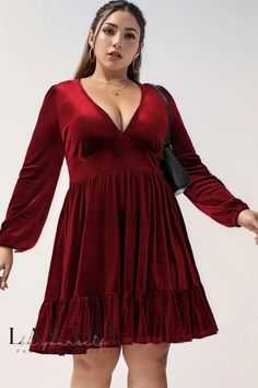 Lasaky - Premium Silky Satin Bodycon Dress with Long Sleeves for Women Velvet Dress Plus Size, Satin Bodycon Dress, Flounce Skirt, Velvet Fashion, Plus Size Shorts, Dress Plus Size, Skirt Pattern, Types Of Skirts, Plus Size Dress