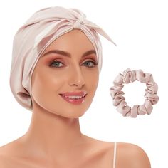 PRICES MAY VARY. 100% MULBERRY SILK: The fabric quality of this silk sleep bonnet for women is top-notch, made of 22 momme 6A Grade 100% mulberry silk, which is incredibly the softest, smoothest, most luxurious, shiny, lightweight, and breathable texture you have never tried before. Natural silk hair bonnet for sleeping women is elegant and exquisite, and it won't feel much when worn on your head BENEFITS OF SILK: Silk is composed of protein fibers, which has good biocompatibility with the human Sleeping Curly Hair, Silk Hair Bonnet, Silk Sleep Bonnet, Hair Wraps For Sleeping, Silk Hair Wrap, Sleep Bonnet, Silk Turban, Silk Sleep Cap, Silk Hair Bonnets