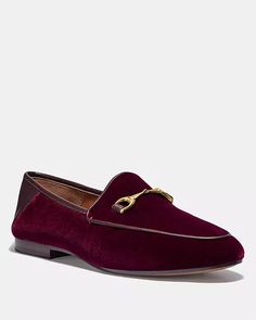 Coach Women's Haley Velvet Loafer Wine FG3112 WIN - APLAZE Mens Casual Dress Shoes, Velvet Loafers, Coach Outlet, Mens Casual, Loafers Men, Dress Shoes Men, Oxford Shoes, Outlet, Dress Shoes