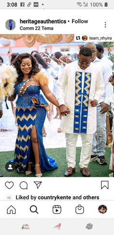 Koito Dresses, Traditional Attire African Couples, Wedding Blue And White, Ghana Traditional Wedding, Couples African Outfits, African Bridal Dress, Naija Wedding, African Traditional Wedding Dress, Kente Dress