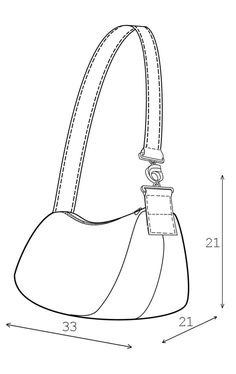 Bag Design Ideas Sketch, How To Draw Bag, Bag Illustration Sketch, Shoulder Bag Drawing, Handbag Template, Bags Drawing