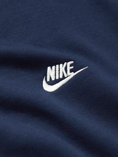 Nike's sweatshirt is simple and sporty. Made from soft cotton-blend jersey, it's embroidered with the brand's moniker at the chest. Blue Logo Sweatshirt For Streetwear, Sporty Cotton T-shirt With Embroidered Logo, Sporty Cotton T-shirt With Ribbed Cuffs, Logo Cotton Hoodie With Crew Neck, Logo Cotton Crew Neck Hoodie, Navy Top With Embroidered Logo For College, Blue Casual Top With Embroidered Logo, Casual Blue Tops With Embroidered Logo, Casual Blue Top With Embroidered Logo