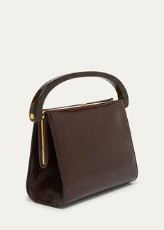 Dries Van Noten Crisp Boxy Smooth Leather Top Handle Bag - Bergdorf Goodman Structured Top, Travel Size Perfume, Boxy Top, Dries Van Noten, Pump Sandals, Handle Bag, Bergdorf Goodman, 7 H, Leather Top