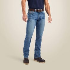 An update on a classic. Fitted through the hip and thigh with a straight leg, our M7 is slim and modern without being tight or restrictive. \n\t\tM7 Slim Wessley Straight Jean | Men's M7 Slim Wessley Straight Jeans in Gaviota, Size: 33 X 34 by Ariat Straight Jeans, Stretch Denim, Mens Jeans, Straight Leg, Tights