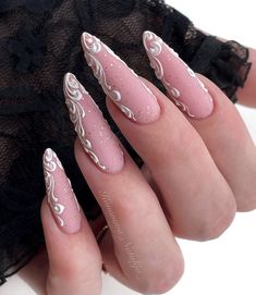 Nail Design Video, Ombre Nails Glitter, Bride Nails, Bridal Nails, Elegant Nails, Coffin Nails Designs