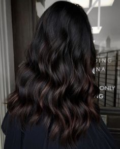 Subtle Hair Highlights For Black Hair, Black Hair With Subtle Brown Highlights, Subtle Hair Color For Black Hair, Deep Brown Balayage, Subtle Highlights For Black Hair, Black Hair With Subtle Highlights, Subtle Balayage Black Hair, Highlights For Dark Brown Hair, Color For Black Hair