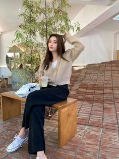 Spring Korean Outfit, Korean Outfits Spring, Winter Korean Outfits, Casual Ootd Korean, Korean Casual Outfits Summer, Korean Outfits Summer, Korean Spring Outfits, Chique Outfits