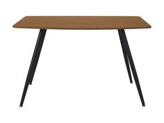 Compact wooden dining table with sleek, dark walnut finish, rectangular top, and sturdy metal legs, ideal for small spaces and modern interiors. Rectangle Wood Dining Table, Dining Table For Small Spaces, Dining Table Small Space, Chic Dining Table, Wood Rectangle Dining Table, Cozy Kitchens, Industrial Mid Century Modern, Patio Bar Set, Patio Storage