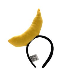 a banana with a black band around it's head