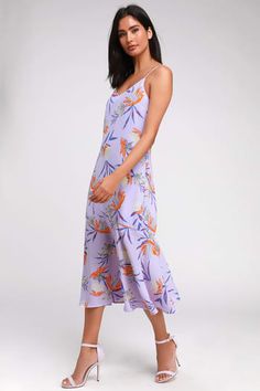 Stylish Purple Cocktail Dresses and Gowns for Less | Find a Trendy Womens Purple Dress to Look Your Royal Best! Lavender Dresses, Lavender Floral, Floral Print Midi Dress, Print Midi Dress, Online Dress Shopping, Dresses For Teens, Printed Midi Dress, Outfits Summer, Floral Midi Dress