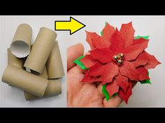 how to make paper poinsettis out of toilet rolls