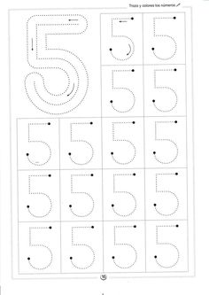 the number five worksheet is shown with numbers to 5 and 6 on it