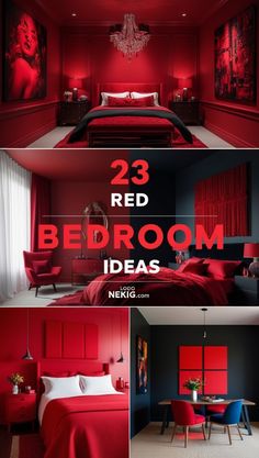 Create a luxurious and cozy bedroom with these 23 red bedroom ideas! Explore how to balance rich red hues with neutral tones and stylish decor for a truly elegant space. 🛏️💫 #ElegantBedroom #RedInteriors #HomeDecorIdeas #BedroomGoals Red Bedroom Walls, Red Bedroom Ideas, Custom Bedroom Furniture, Red Accent Wall, Fall Bedroom Ideas, Burgundy Walls, Red Ceiling, Red Bedroom, Cozy Fall Bedroom