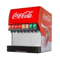 a coca - cola machine is shown on a white background