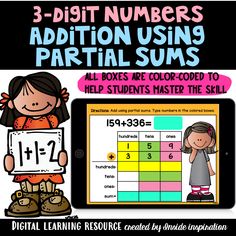 three digit numbers addition using partial sums to help students master the skills in addition