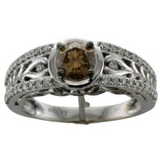 Le Vian Bridal® Ring featuring 7/8 cts. Chocolate Diamonds®, 1/3 cts. Vanilla Diamonds® set in 14K Vanilla Gold® Chocolate Diamonds, Le Vian, Bridal Ring, Bridal Rings, Fashion Rings, Vanilla, Jewelry Rings, Diamonds, Ring